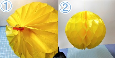 お花紙でハニカムボールの作り方 100均材料で豪華な飾り付け 横浜デート人気おすすめ