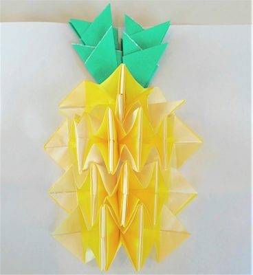 折り紙でパイナップルの折り方と作り方 ほぼ立体的なパインを簡単工作のコツ 横浜デート人気おすすめ