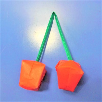 折り紙の立体サクランボの折り方作り方 簡単かわいい工作やってみた 横浜デート人気おすすめ