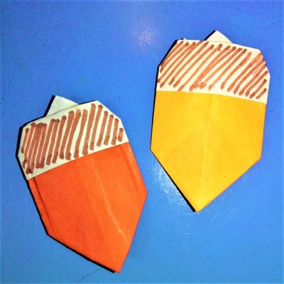 折り紙どんぐりの折り方作り方 幼稚園の子どもも簡単な手作り工作 横浜デート人気おすすめ