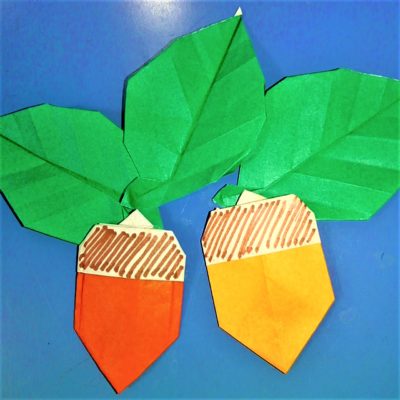 折り紙どんぐりの折り方作り方 幼稚園の子どもも簡単な手作り工作