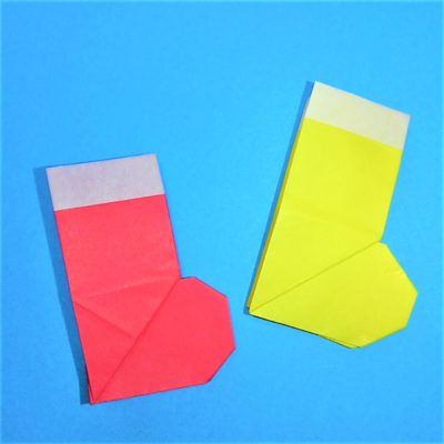折り紙でクリスマスサンタブーツの折り方 超簡単な平面の長靴とか靴下の作り方 横浜デート人気おすすめ