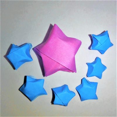 折り紙の立体ラッキースターの折り方作り方 紙テープこんぺいとうも 横浜デート人気おすすめ
