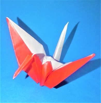 折り紙の紅白二色二重鶴 の折り方作り方 お正月の立体アレンジ祝いツル 横浜デート人気おすすめ