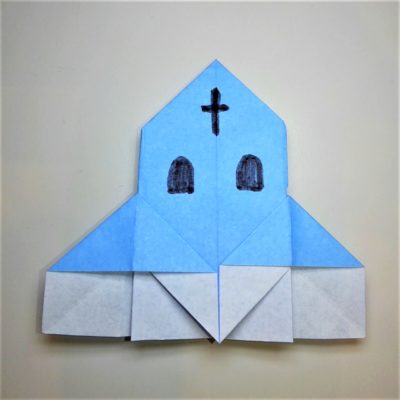 折り紙でハロウィンの教会の折り方作り方 簡単かわいい幽霊お化けの家 横浜デート人気おすすめ