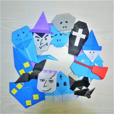 ハロウィン折り紙リースの折り方作り方 土台8枚でかわいい立体風の手作り装飾工作 横浜デート人気おすすめ