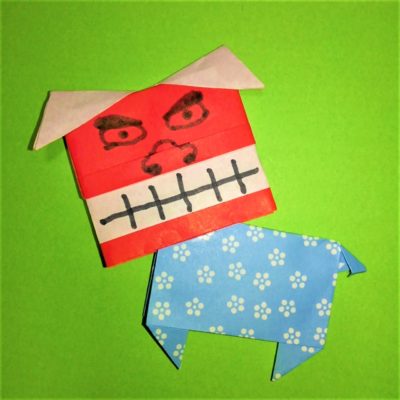 折り紙のお正月獅子舞の折り方作り方二種類 ３歳 幼稚園の子どもも顔と体の手作り工作 横浜デート人気おすすめ