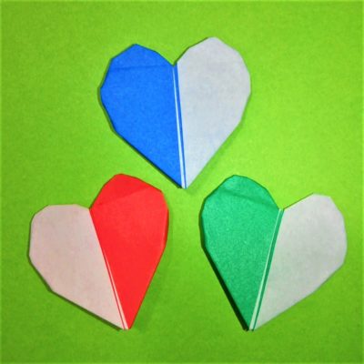 折り紙で作る簡単二色ハートの折り方作り方２種類 Origami Bicolor Heart 横浜デート人気おすすめ