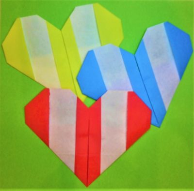 折り紙ストライプハートの簡単可愛い折り方作り方 Origami Stripe Heart 横浜デート人気おすすめ