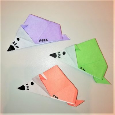 平面ねずみ折り紙の簡単な折り方作り方 お耳がかわいい三角ネズミ 横浜デート人気おすすめ